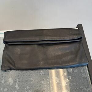 India Hicks Black Leather Clutch